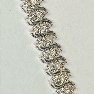 Sterling and Diamond Tennis Bracelet-925